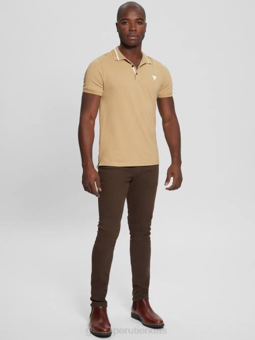 GUESS polo eco lyle hombres 0P8X4047 miel de montaña vestir