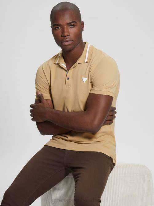 GUESS polo eco lyle hombres 0P8X4047 miel de montaña vestir