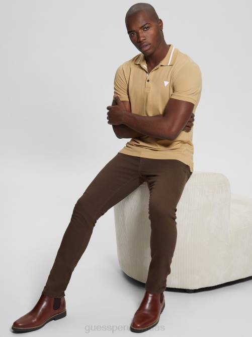 GUESS polo eco lyle hombres 0P8X4047 miel de montaña vestir
