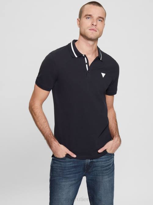 GUESS polo eco lyle hombres 0P8X4094 azul elegante vestir