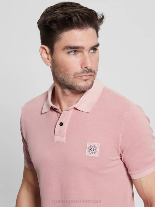 GUESS polo lavado hombres 0P8X3969 algodón rubor vestir
