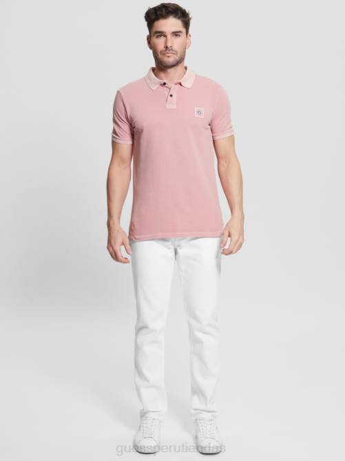 GUESS polo lavado hombres 0P8X3969 algodón rubor vestir
