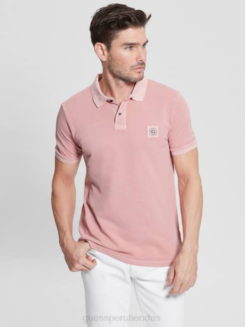 GUESS polo lavado hombres 0P8X3969 algodón rubor vestir
