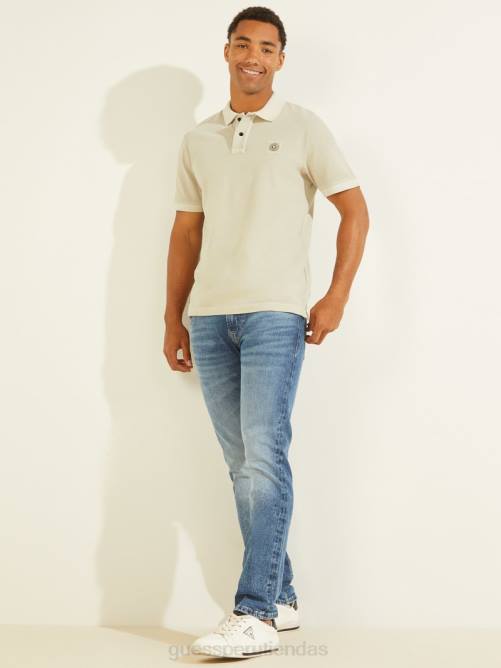 GUESS polo lavado hombres 0P8X4142 límite gris vestir