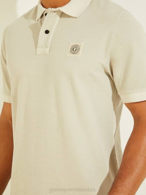 GUESS polo lavado hombres 0P8X4142 límite gris vestir