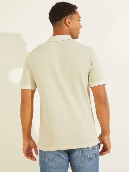 GUESS polo lavado hombres 0P8X4142 límite gris vestir