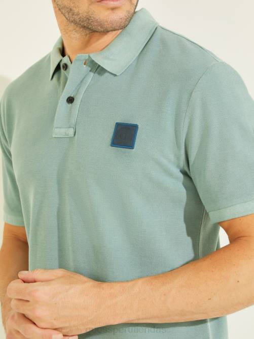 GUESS polo lavado hombres 0P8X4144 jade oscuro vestir
