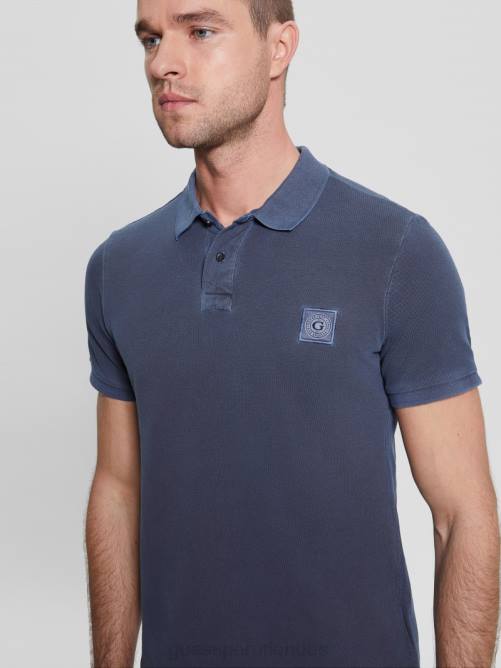 GUESS polo lavado hombres 0P8X4161 azul elegante vestir