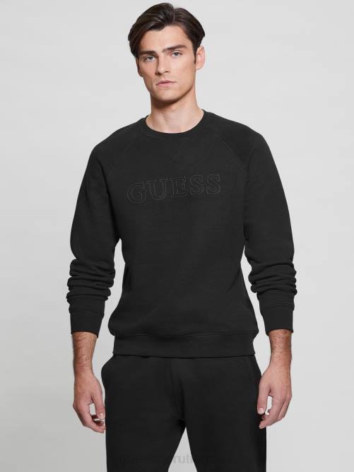 GUESS sudadera eco aldwin con logo hombres 0P8X3971 negro vestir