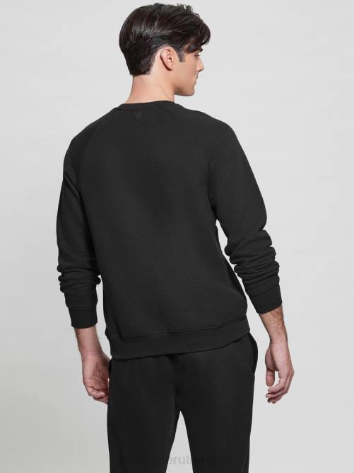 GUESS sudadera eco aldwin con logo hombres 0P8X3971 negro vestir