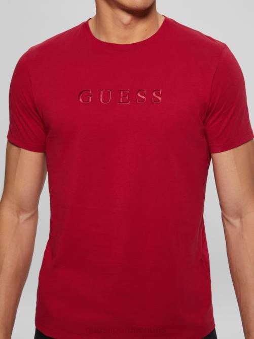 GUESS camiseta con logo bordado hombres 0P8X4005 chile rojo vestir
