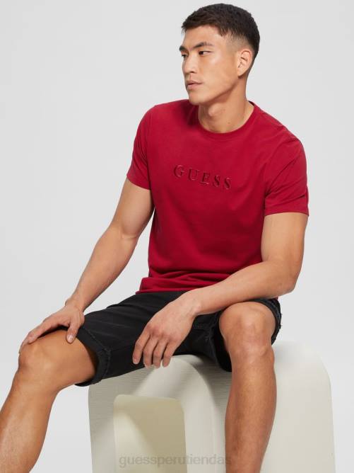 GUESS camiseta con logo bordado hombres 0P8X4005 chile rojo vestir