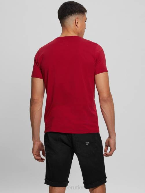 GUESS camiseta con logo bordado hombres 0P8X4005 chile rojo vestir