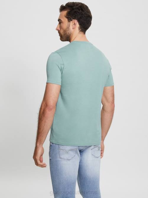 GUESS camiseta con logo bordado hombres 0P8X4037 azul honesto vestir