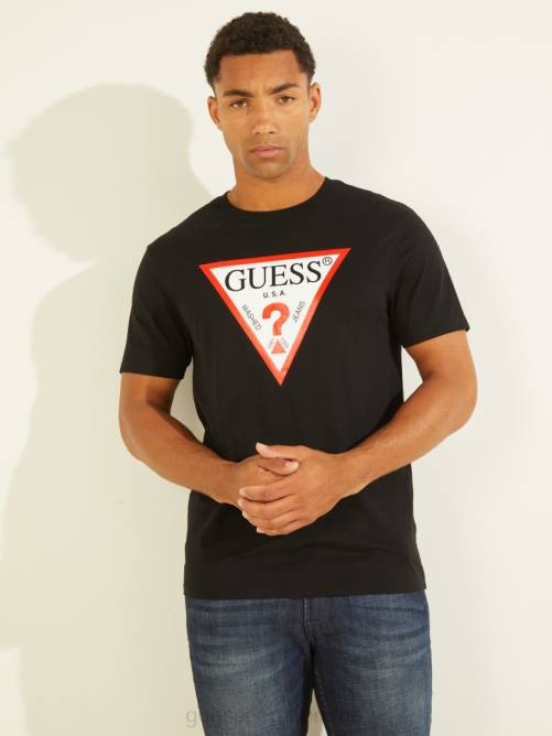 GUESS camiseta con logo clásico hombres 0P8X4011 negro azabache vestir
