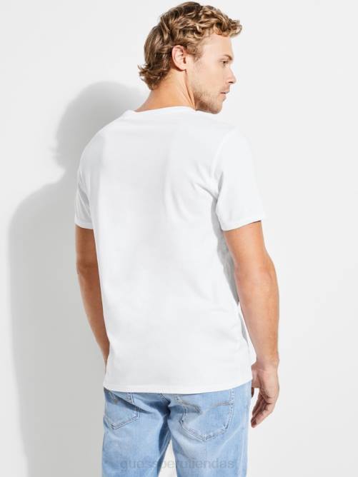 GUESS camiseta con logo clásico hombres 0P8X4018 blanco puro vestir