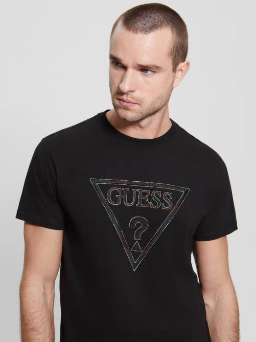 GUESS camiseta con logo ecológico de Moisey hombres 0P8X4160 negro vestir