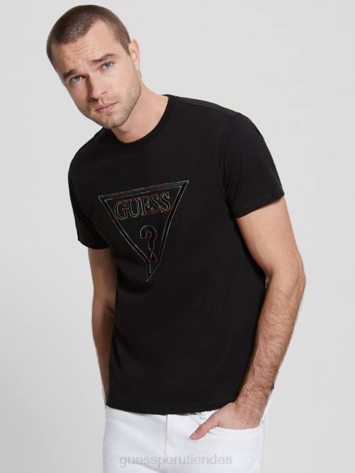 GUESS camiseta con logo ecológico de Moisey hombres 0P8X4160 negro vestir