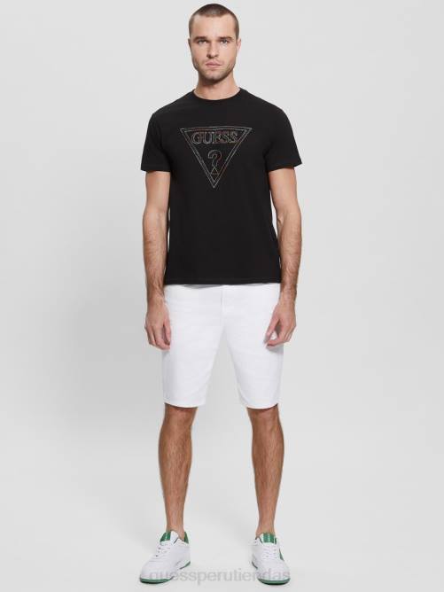 GUESS camiseta con logo ecológico de Moisey hombres 0P8X4160 negro vestir