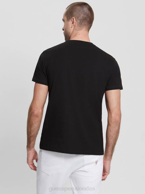 GUESS camiseta con logo ecológico de Moisey hombres 0P8X4160 negro vestir