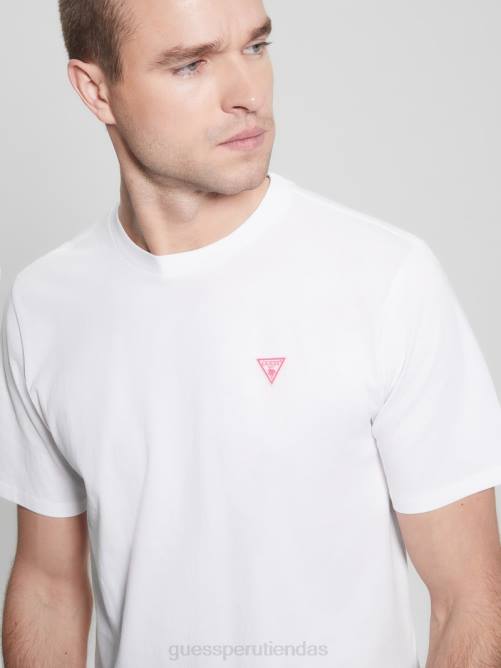 GUESS camiseta con logo ecológico hombres 0P8X4023 blanco puro vestir