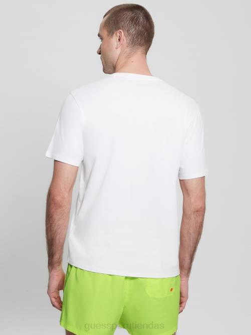 GUESS camiseta con logo ecológico hombres 0P8X4023 blanco puro vestir