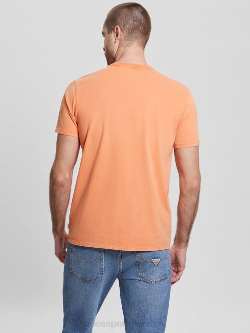GUESS camiseta de bolsillo hombres 0P8X4060 azafrán melocotón multi vestir