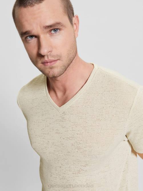 GUESS camiseta de gasa hombres 0P8X4000 humo blanco vestir
