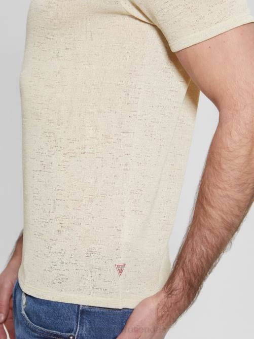 GUESS camiseta de gasa hombres 0P8X4000 humo blanco vestir