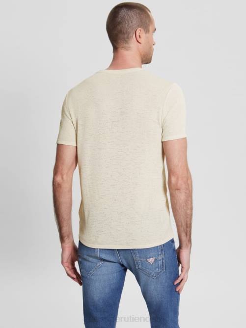 GUESS camiseta de gasa hombres 0P8X4000 humo blanco vestir