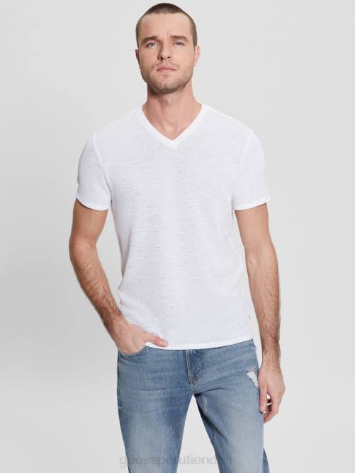 GUESS camiseta de gasa hombres 0P8X4004 blanco puro vestir