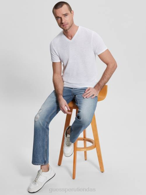 GUESS camiseta de gasa hombres 0P8X4004 blanco puro vestir