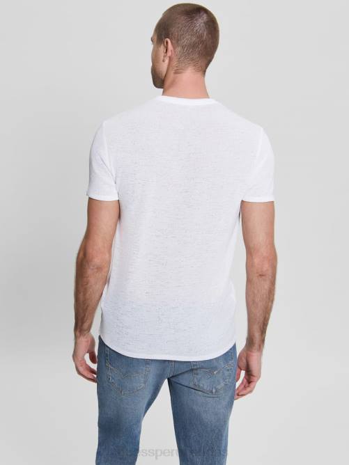 GUESS camiseta de gasa hombres 0P8X4004 blanco puro vestir