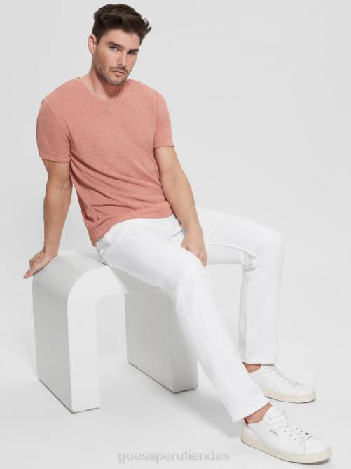 GUESS camiseta de gasa hombres 0P8X4021 rosa satinada vestir
