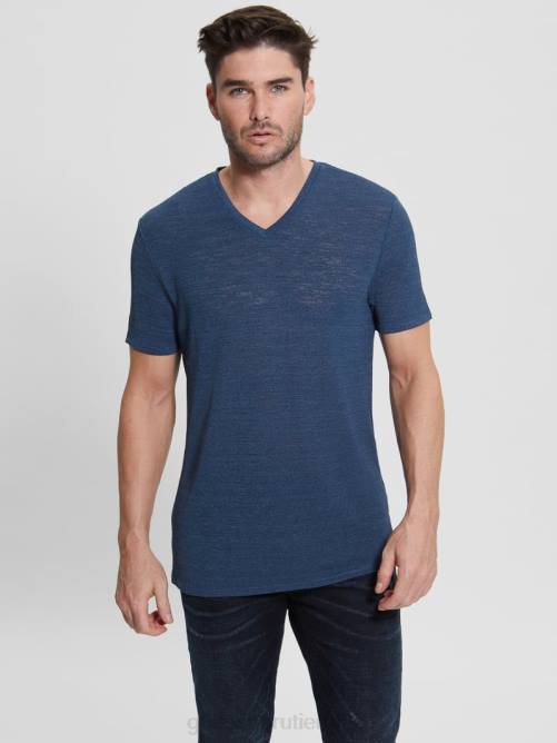 GUESS camiseta de gasa hombres 0P8X4062 azul cobalto vestir