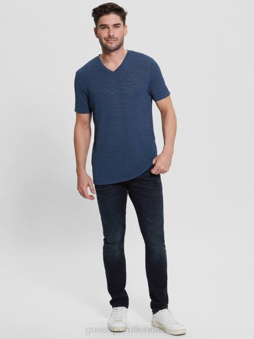 GUESS camiseta de gasa hombres 0P8X4062 azul cobalto vestir