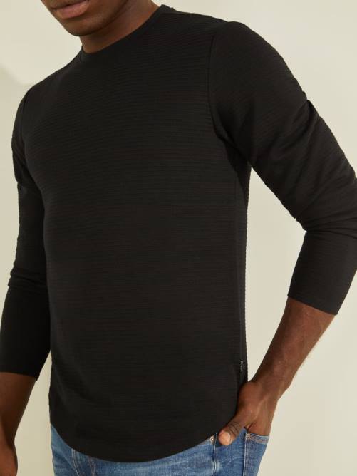 GUESS camiseta de manga larga zuma hombres 0P8X4059 negro vestir