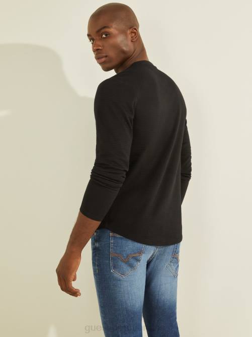 GUESS camiseta de manga larga zuma hombres 0P8X4059 negro vestir