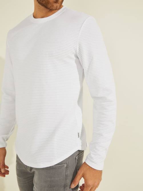 GUESS camiseta de manga larga zuma hombres 0P8X4113 blanco puro vestir