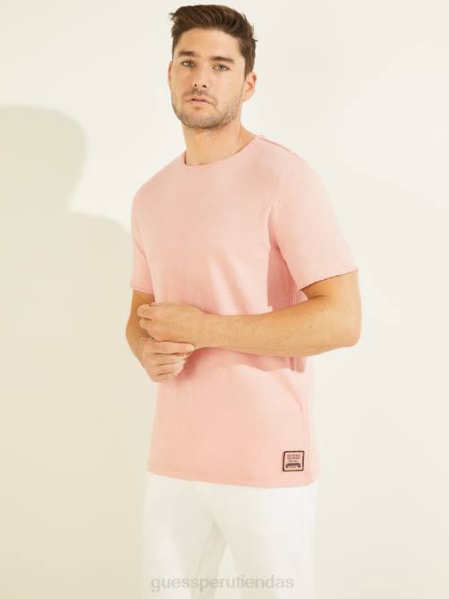GUESS camiseta de polvo hombres 0P8X4102 algodón rubor vestir