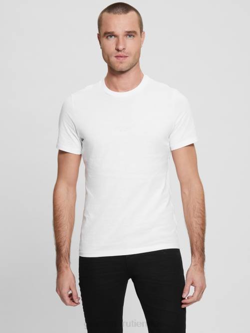 GUESS camiseta eco Aidy hombres 0P8X4085 blanco puro vestir