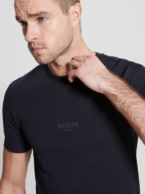 GUESS camiseta eco Aidy hombres 0P8X4099 azul elegante vestir