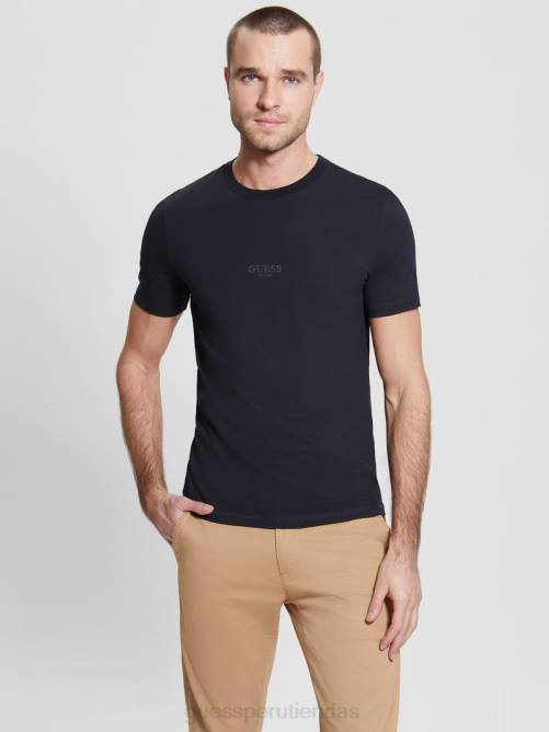 GUESS camiseta eco Aidy hombres 0P8X4099 azul elegante vestir