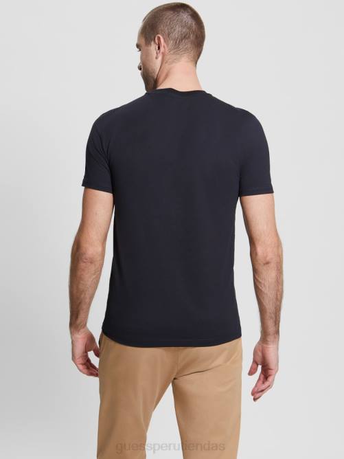GUESS camiseta eco Aidy hombres 0P8X4099 azul elegante vestir