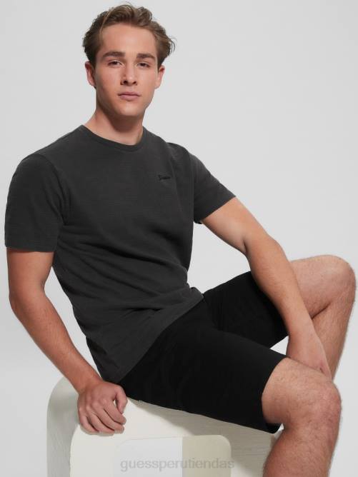 GUESS camiseta eco vincent con cuello redondo hombres 0P8X4030 negro azabache multicolor vestir