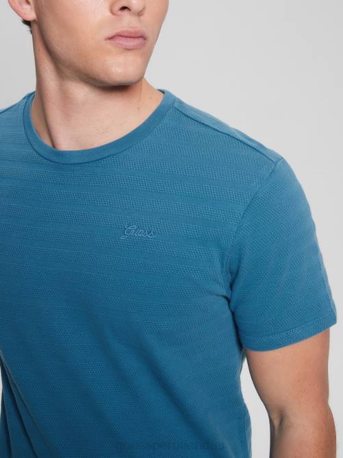 GUESS camiseta eco vincent con cuello redondo hombres 0P8X4096 azul submarino multi vestir