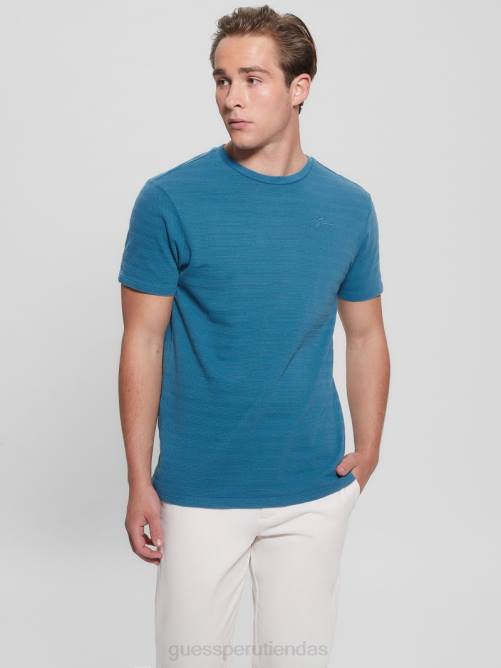 GUESS camiseta eco vincent con cuello redondo hombres 0P8X4096 azul submarino multi vestir