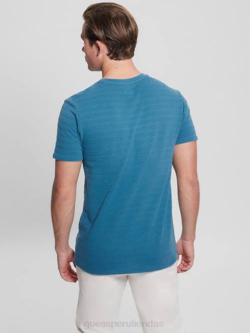 GUESS camiseta eco vincent con cuello redondo hombres 0P8X4096 azul submarino multi vestir