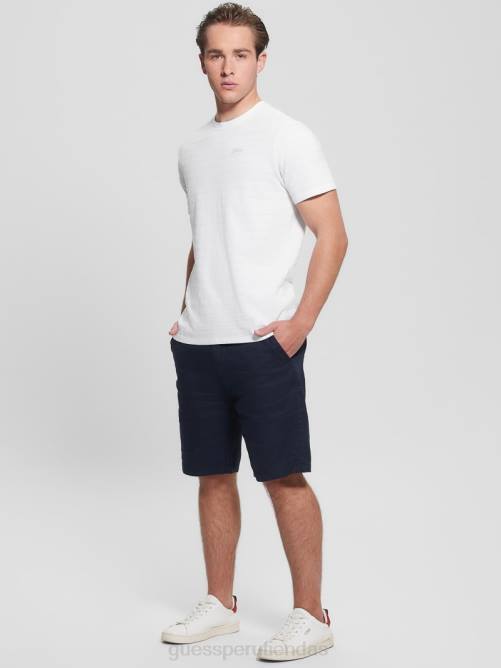GUESS camiseta eco vincent con cuello redondo hombres 0P8X4178 blanco puro vestir
