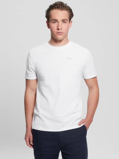 GUESS camiseta eco vincent con cuello redondo hombres 0P8X4178 blanco puro vestir